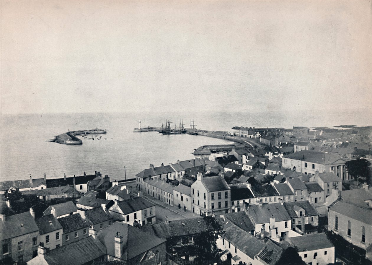 Donaghadee - Utsikt från kyrktornet, visar hamnen, 1895 av Unbekannt