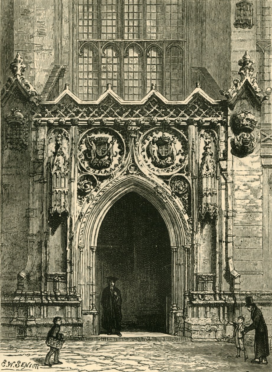 Dörröppningen till Kings College Chapel, 1898. av Unbekannt