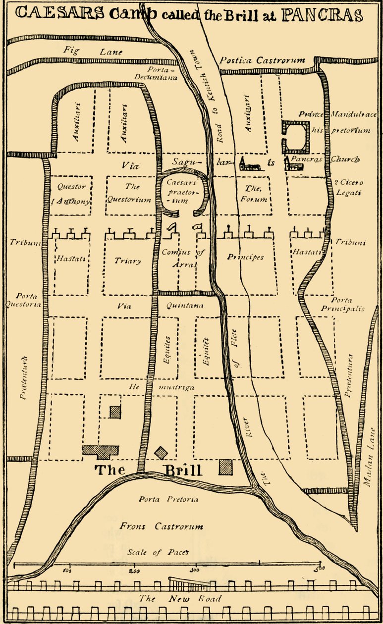 Dr. Stukeleys plan för lägret vid St. Pancras, c1750, c1876. av Unbekannt