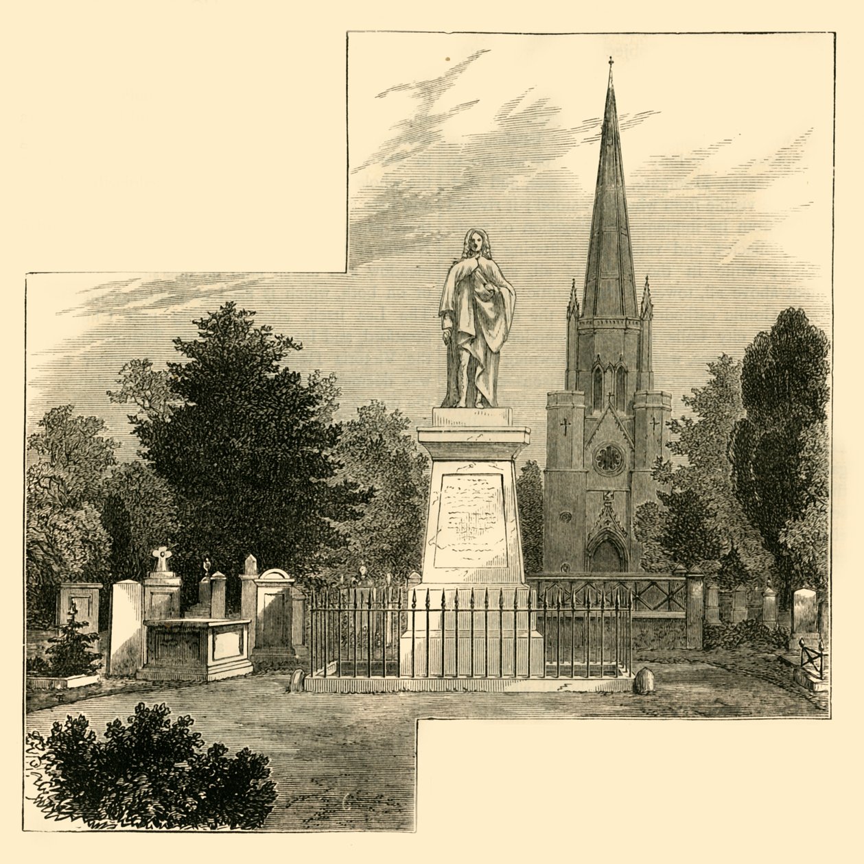 Dr. Watts Monument, Abney Park Cemetery, c1876. av Unbekannt