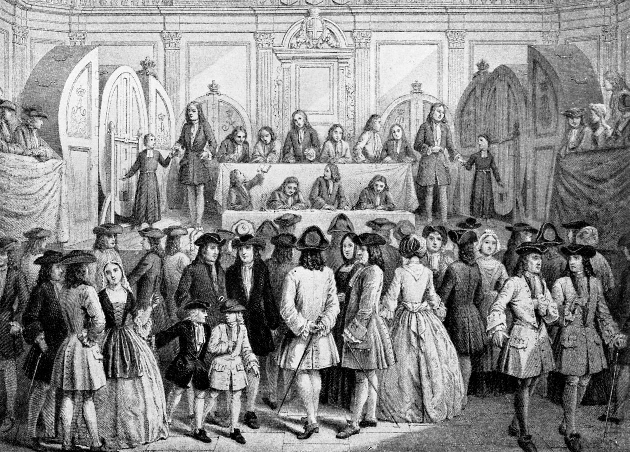 Dra ett lotteri i Guildhall, 1739, c1920 av Unbekannt