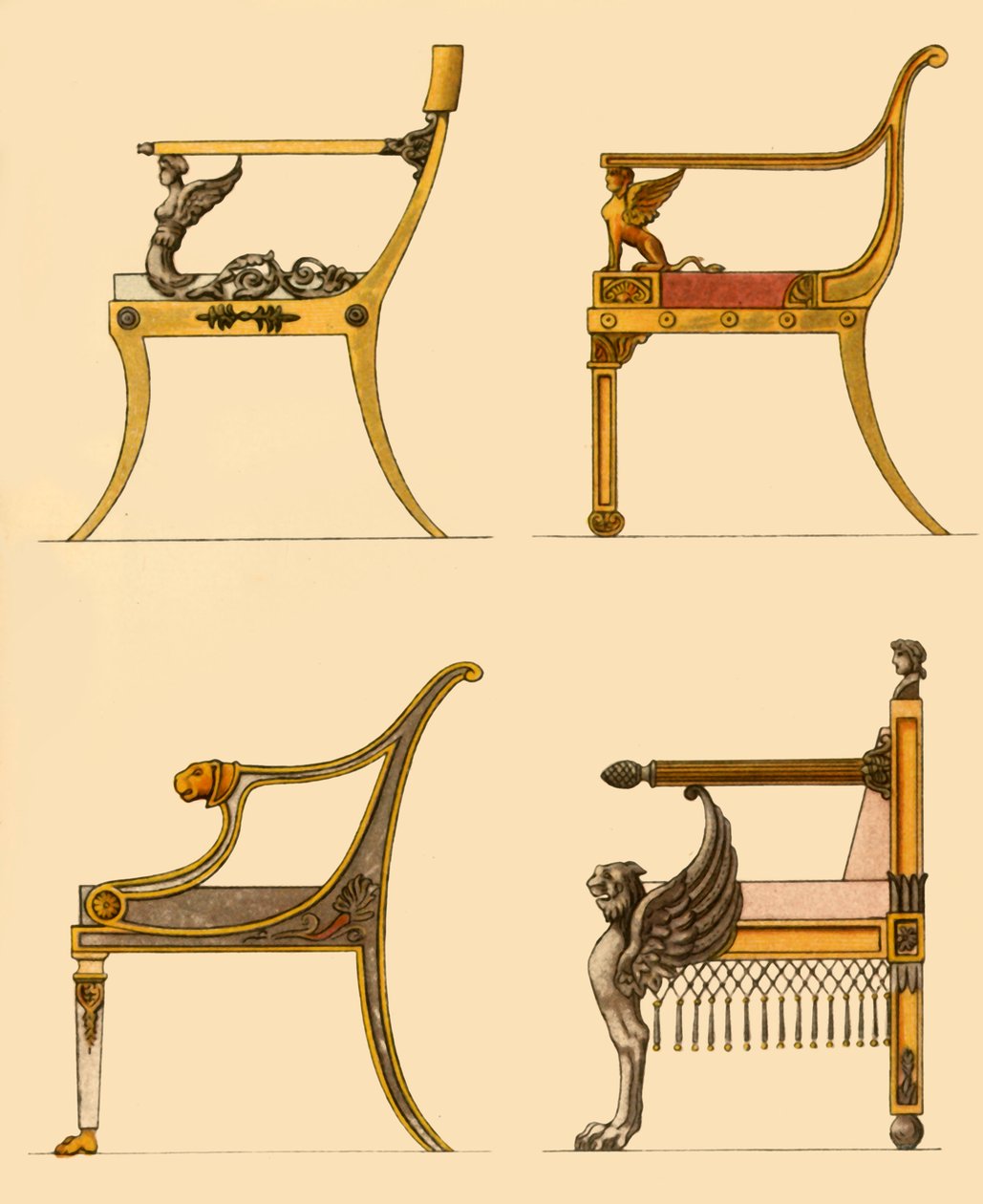 Salongstolar, 1808, 1946. av Unbekannt