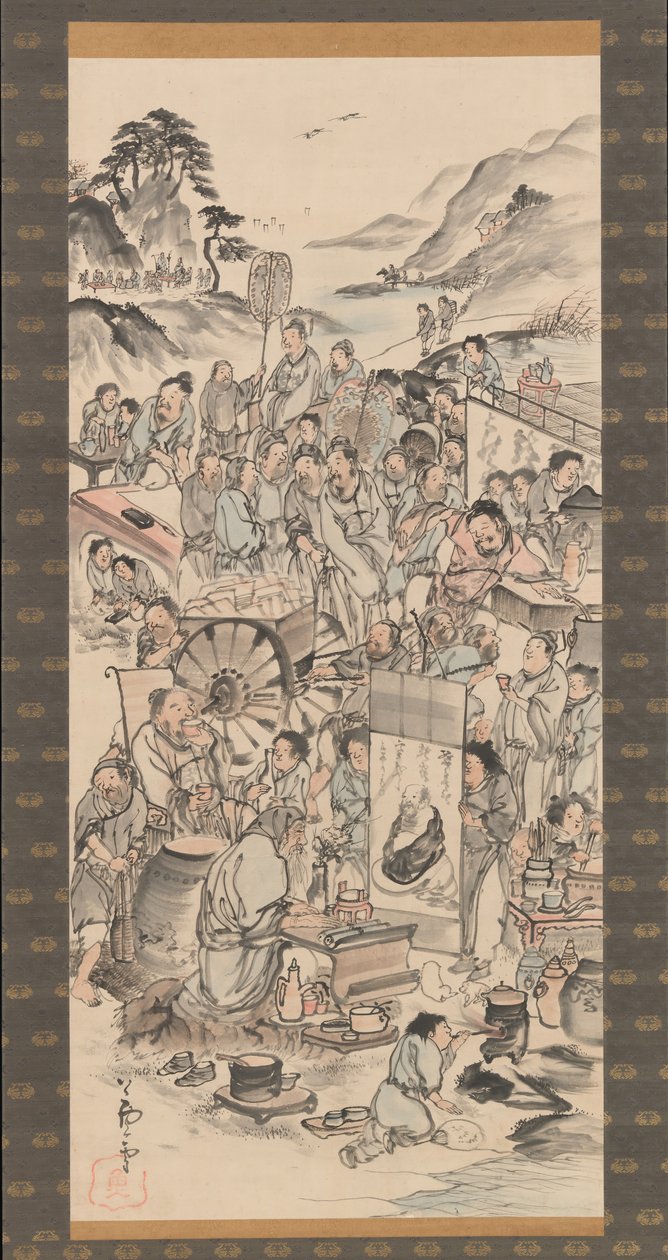 Drinking Festival of the Eight Immortals of the Wine Cup, sent 1700-tal. av Unbekannt