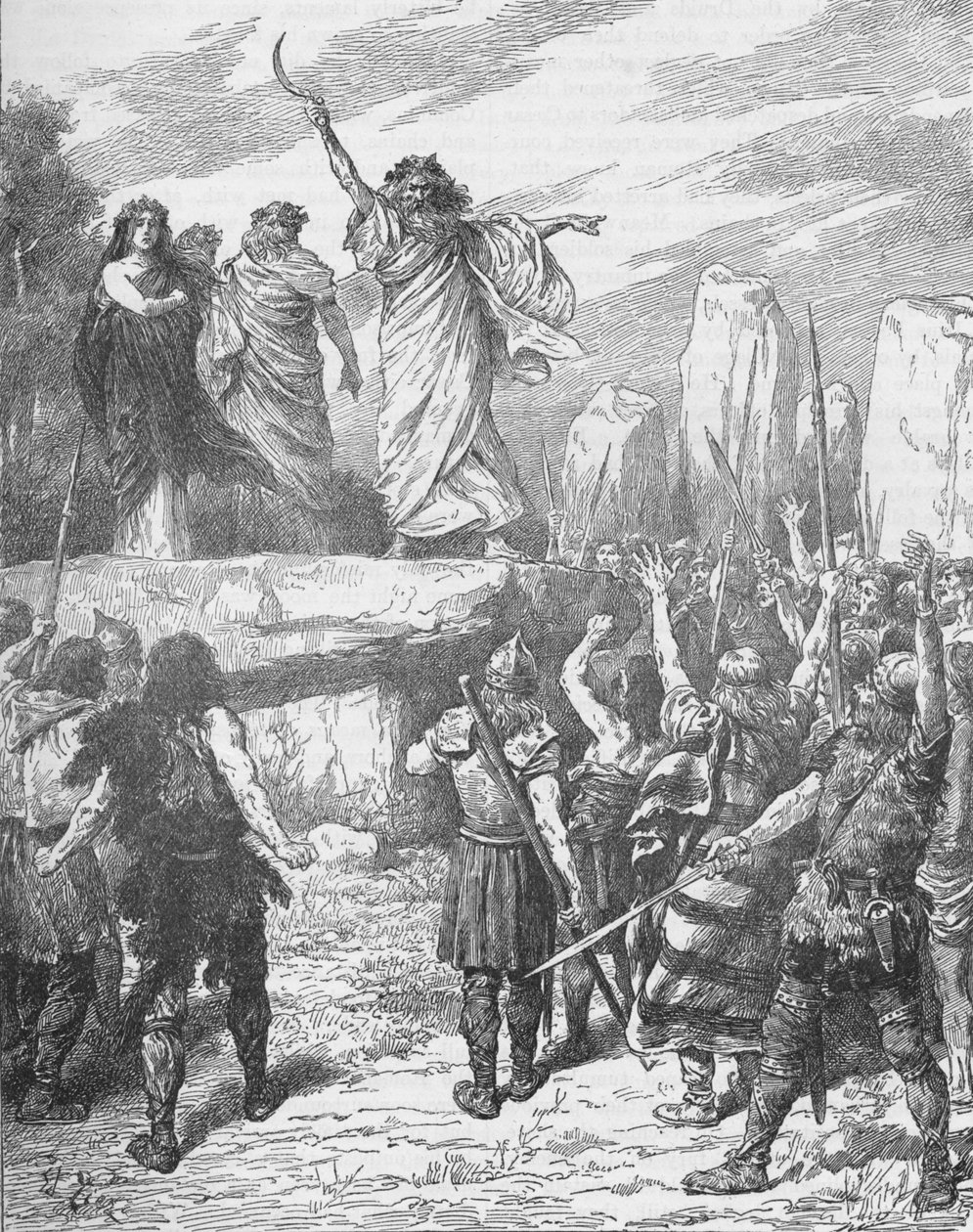 Druider som hetsar britterna att motsätta sig romarnas landsättning, 43 1905 av Unbekannt