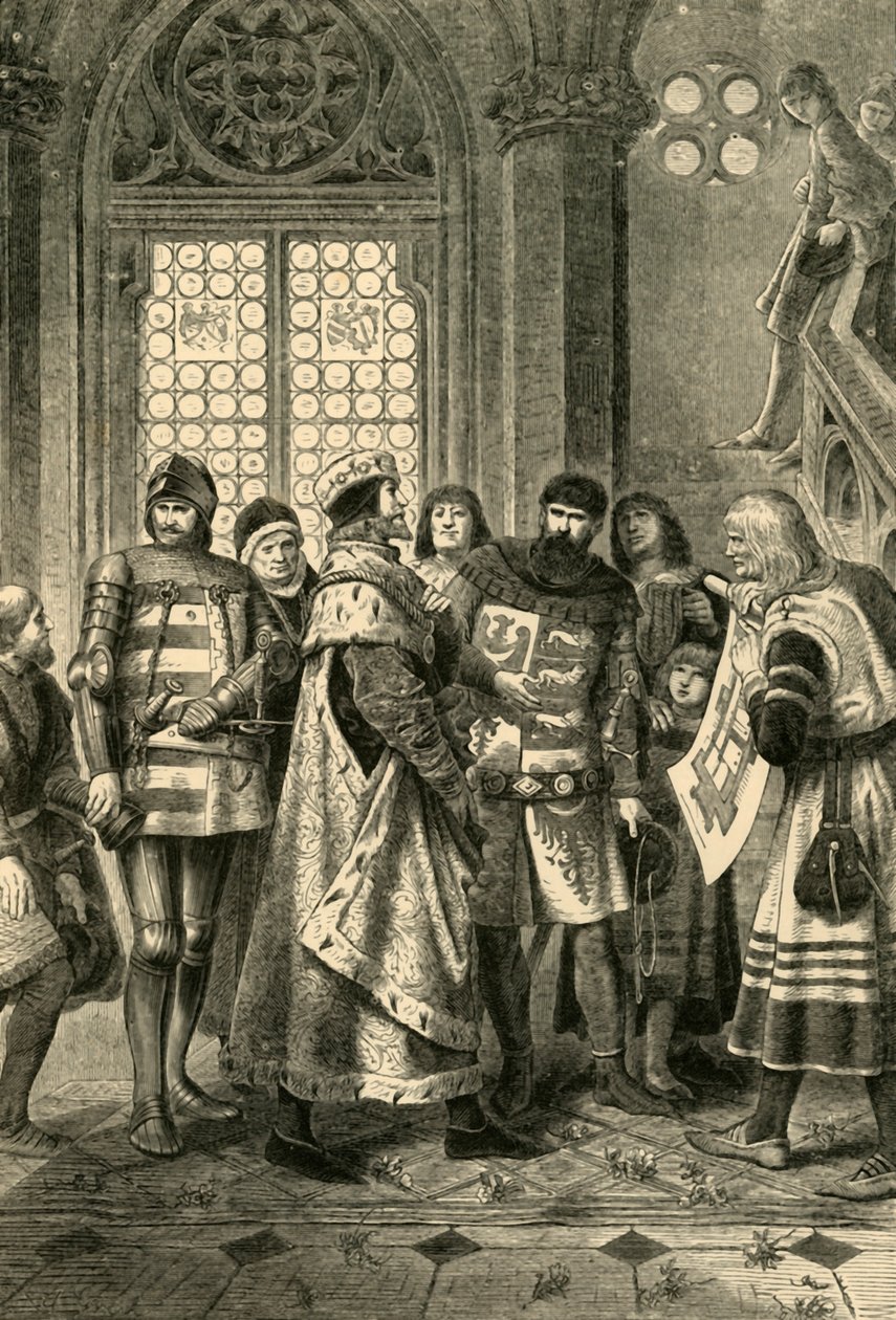 Hertig Rudolf IV som grundare av Stephen Cathedral, c1360, 1890. av Unbekannt