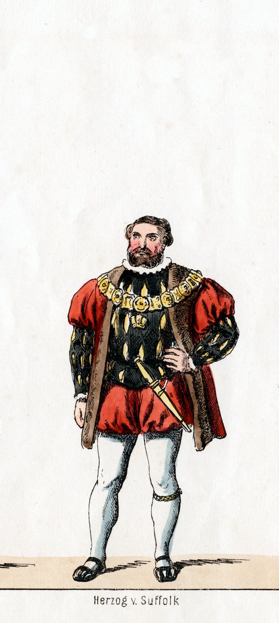 Duke of Suffolk, kostymdesign för Shakespeares pjäs, Henry VIII, 1800-talet av Unbekannt
