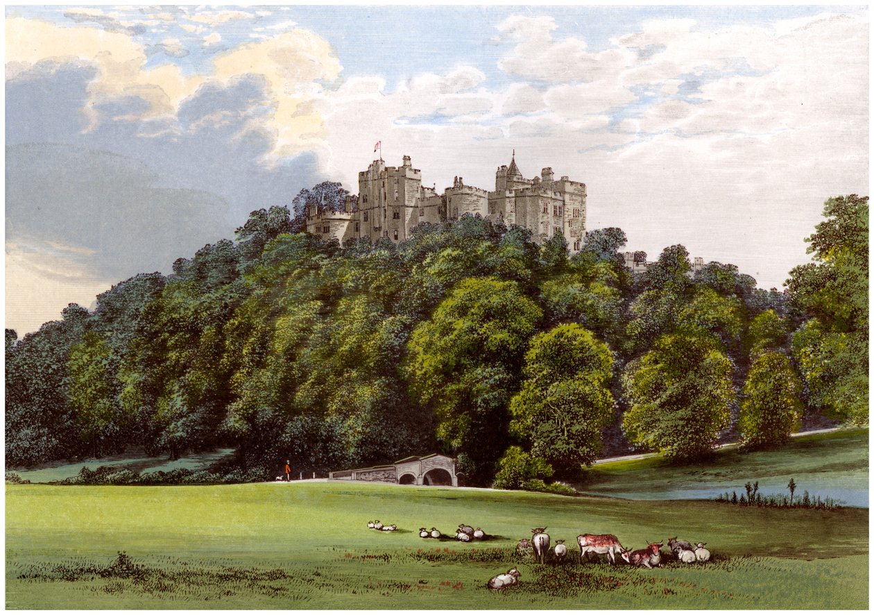 Dunster Castle, hem för familjen Fownes-Luttrell, Somerset, c1880 av Unbekannt