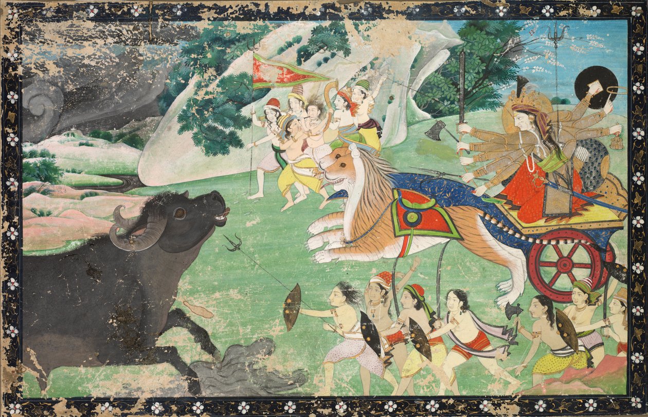 Durga Slang Mahisha, s. 1830. av Unbekannt