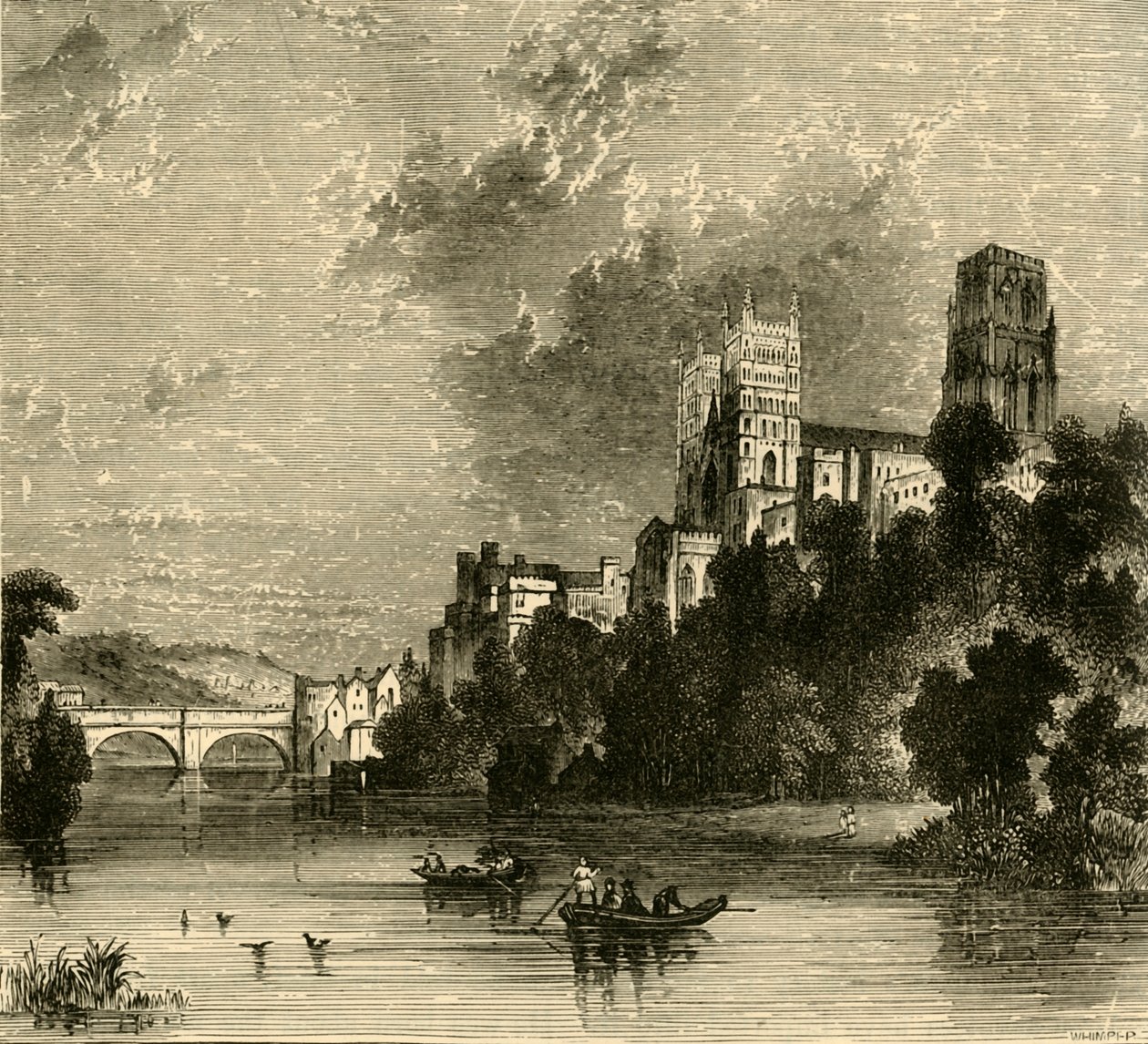 Durham Cathedral från sydväst, 1898. av Unbekannt