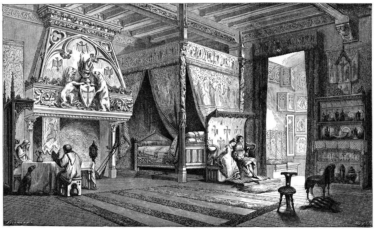 Bostadsrum för en seigneur från 1300-talet, 1870 av Unbekannt