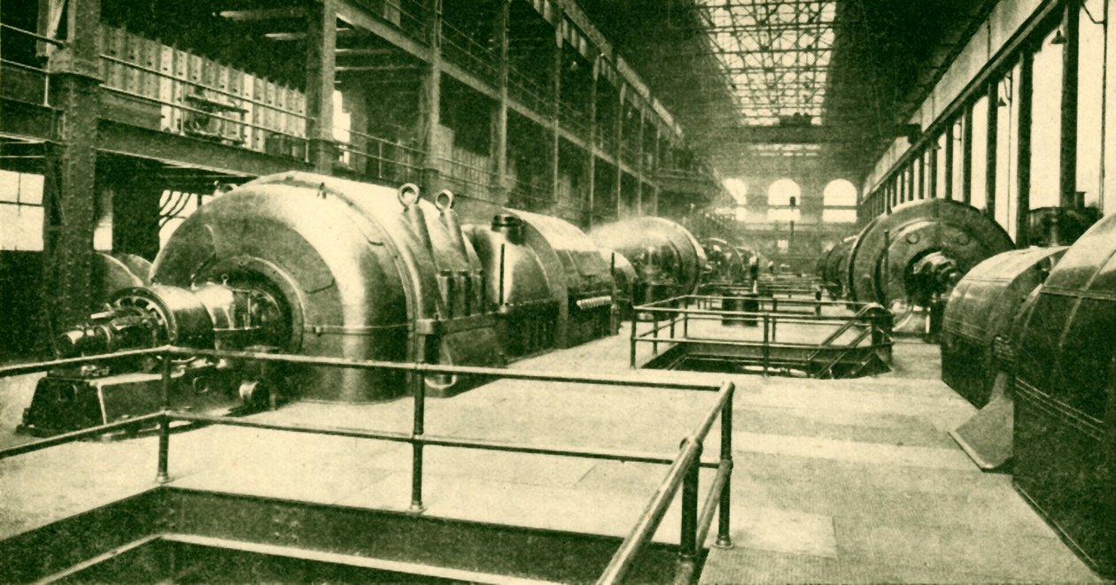 Dynamos vid Great Underground Generating Station på Lots Road, Chelsea, 1930. av Unbekannt