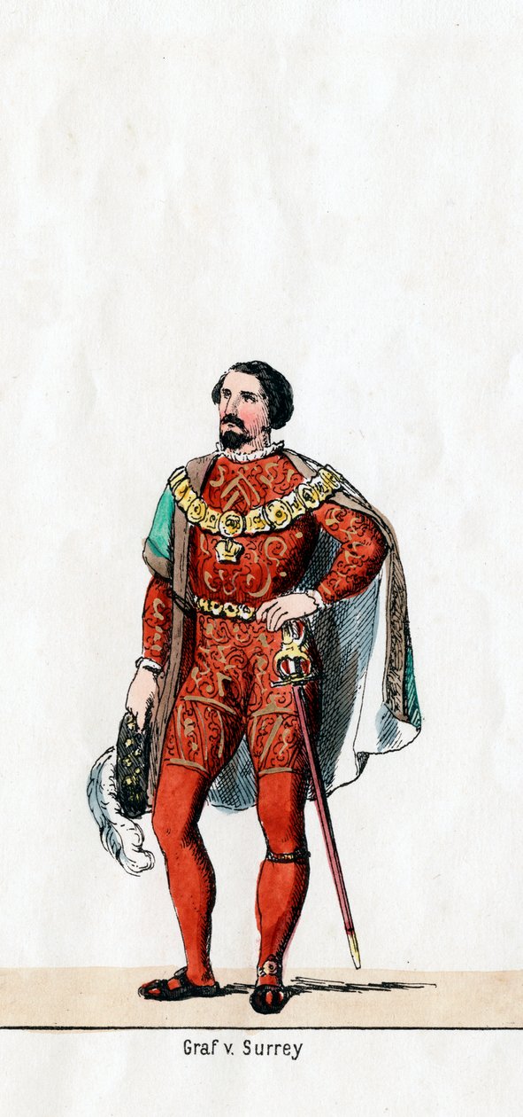 Earl of Surrey, kostymdesign för Shakespeares pjäs, Henry VIII, 1800-talet av Unbekannt
