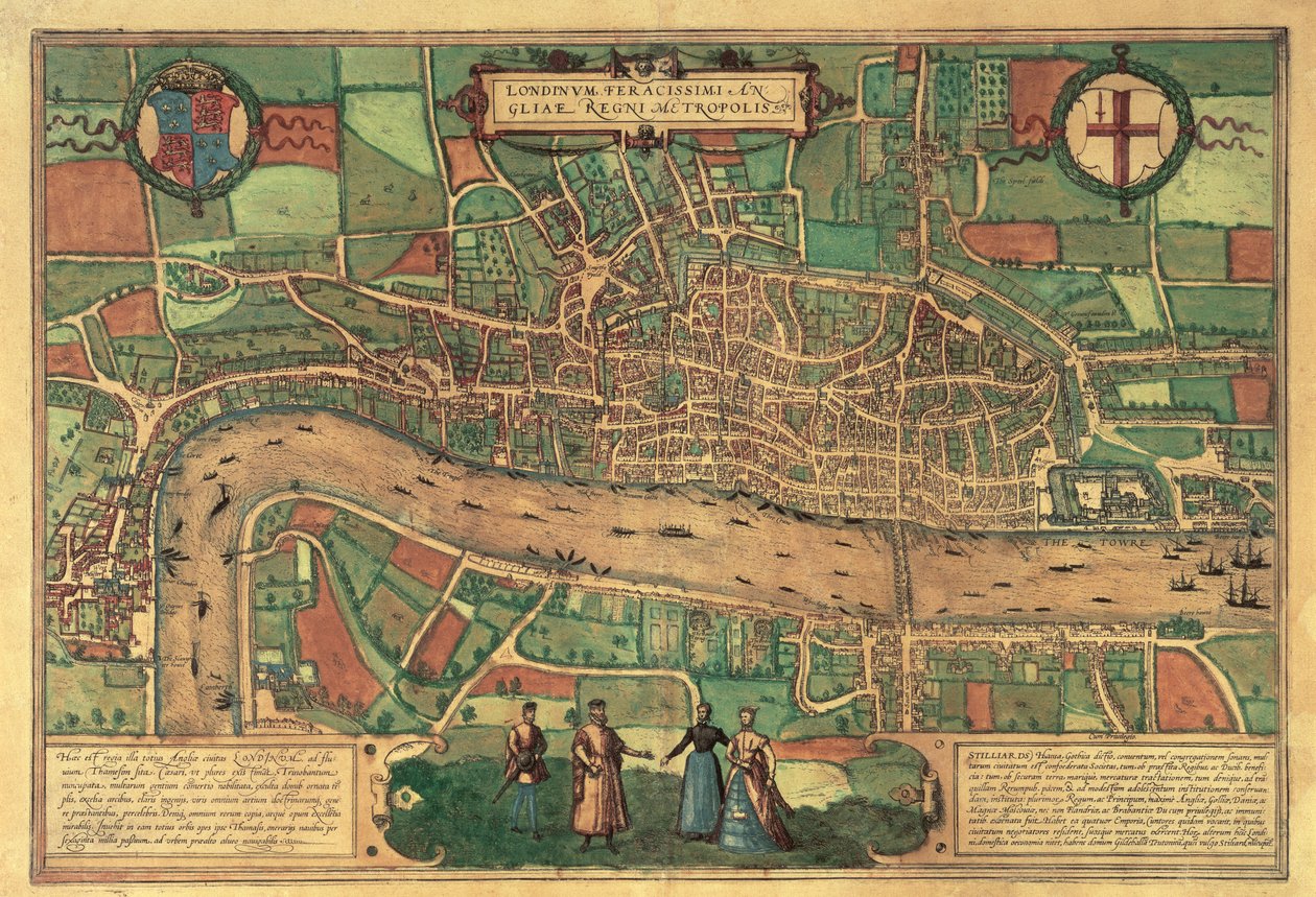 Den tidigaste tryckta kartan över London, 1574 av Unbekannt