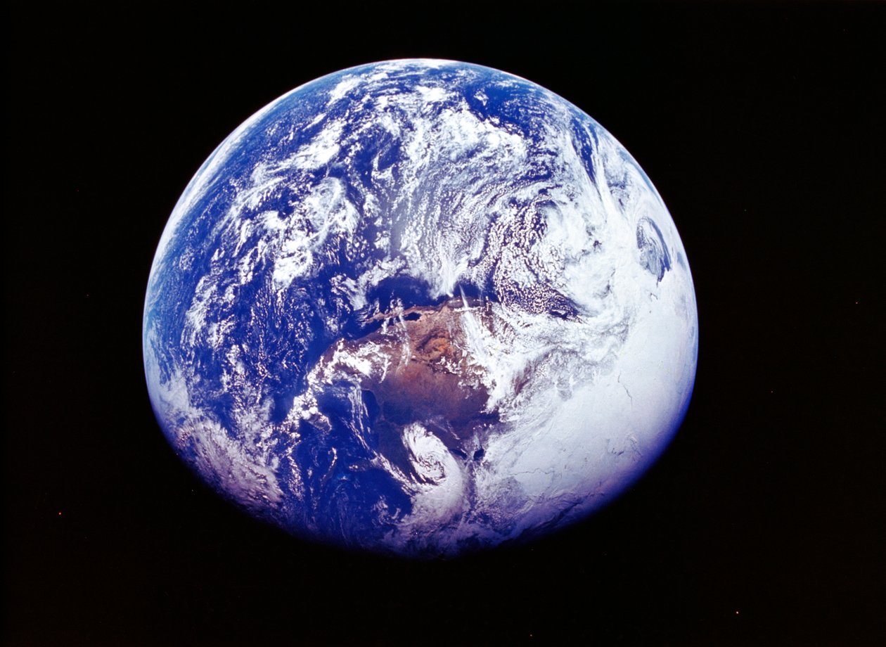 Jorden från rymden, fotograferad av rymdfarkosten Apollo 16, 16 april 1972 av Unbekannt