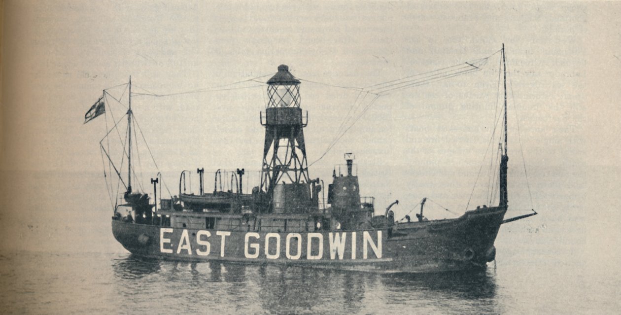 East Goodwin Lightship en och en halv mil öster om Goodwin Sands, 1937 av Unbekannt