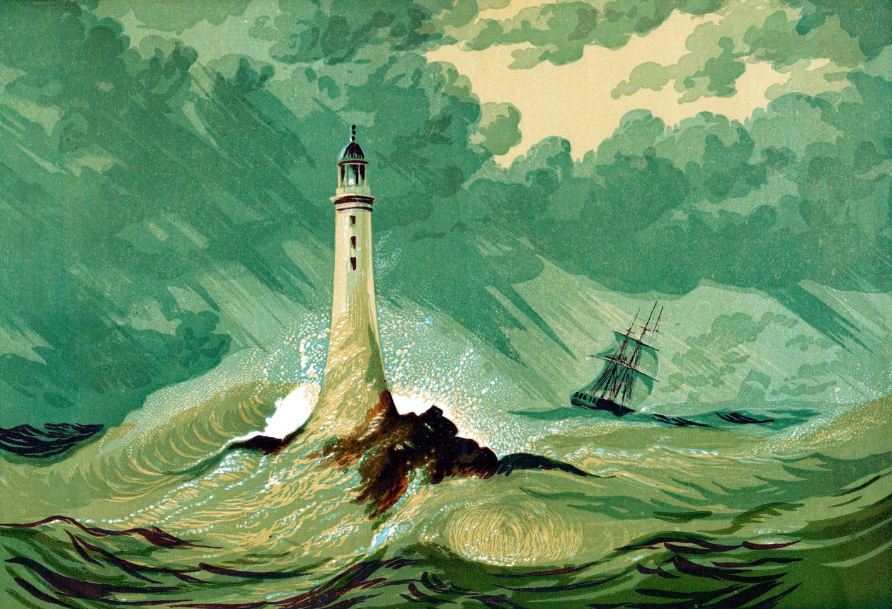 Eddystone fyr, c1850 av Unbekannt
