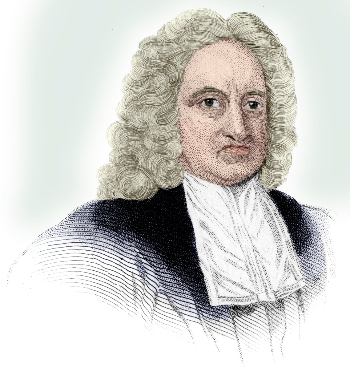 Edmond Halley, engelsk astronom, matematiker, meteorolog och fysiker, c1850 av Unbekannt