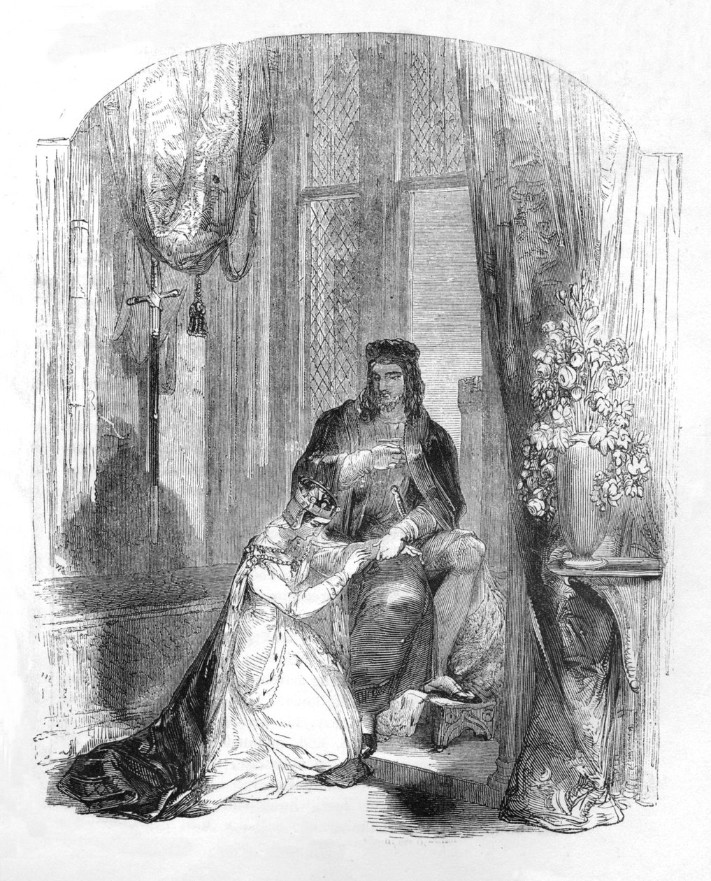 Edvard III. och grevinnan av Salisbury, 1845 av Unbekannt