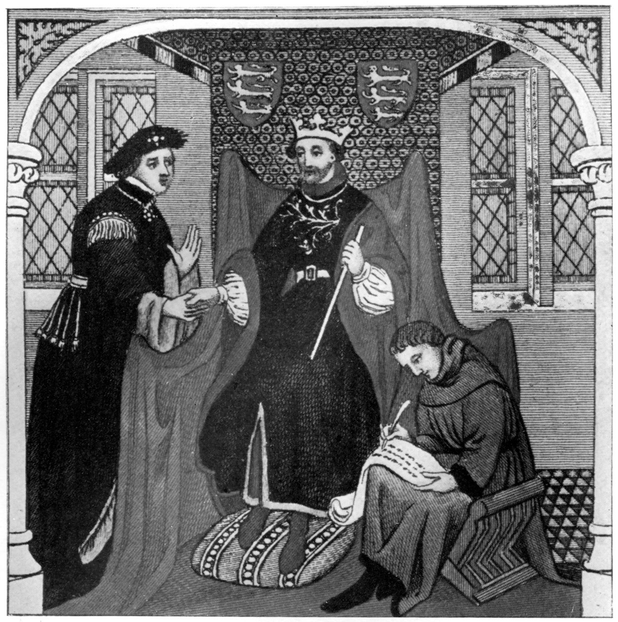 Edward III och Jarlen av Flandern, 1300-talet, 1910 av Unbekannt