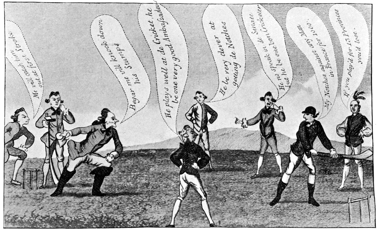 Edward Sackville 1591-1652, 4:e hertigen av Dorset, spelar cricket, 1700-talet 1912 av Unbekannt