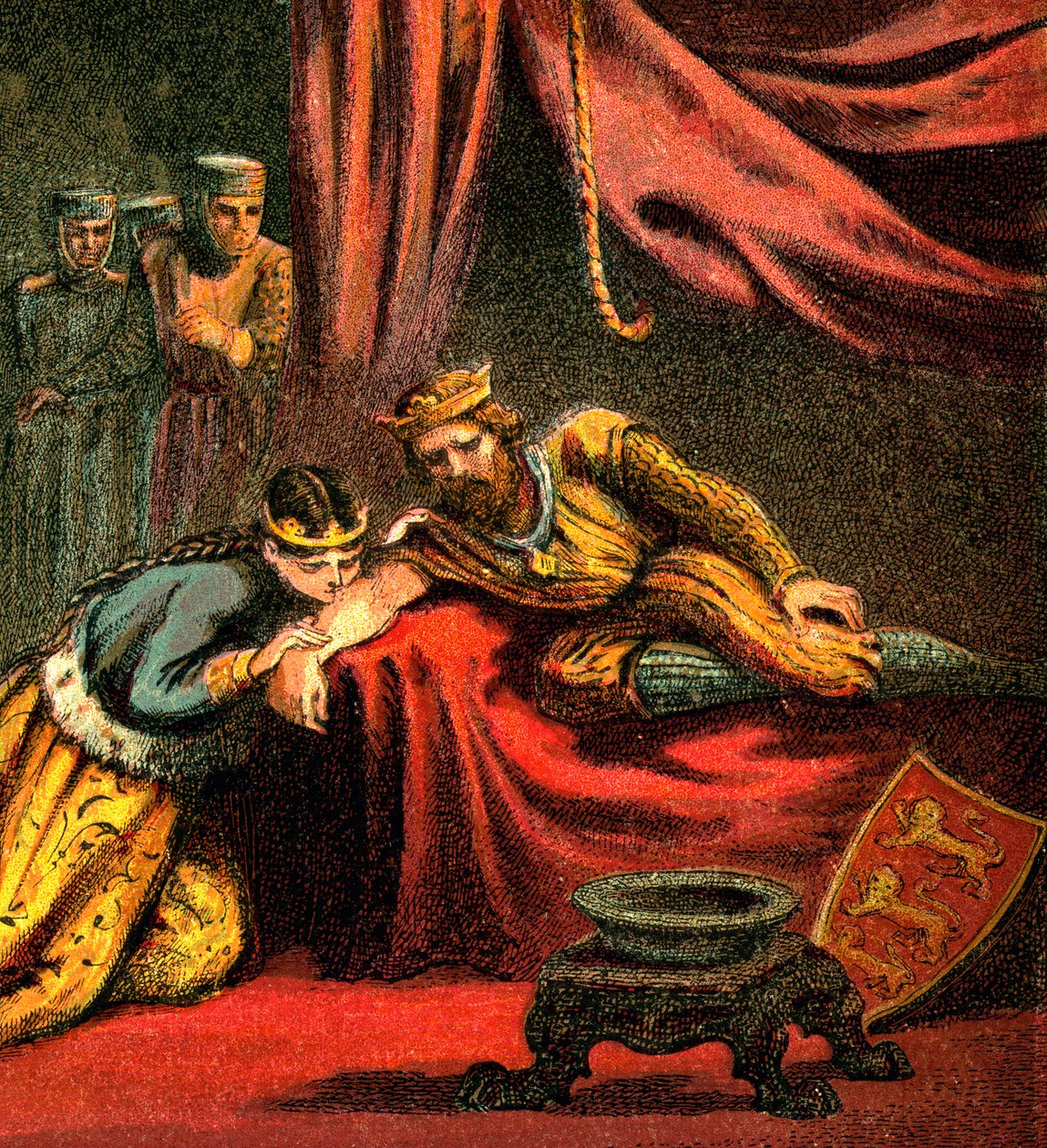 Edward av Woodstock, Prince of Wales, med sin fru Joan, Princess of Wales, c1850 av Unbekannt
