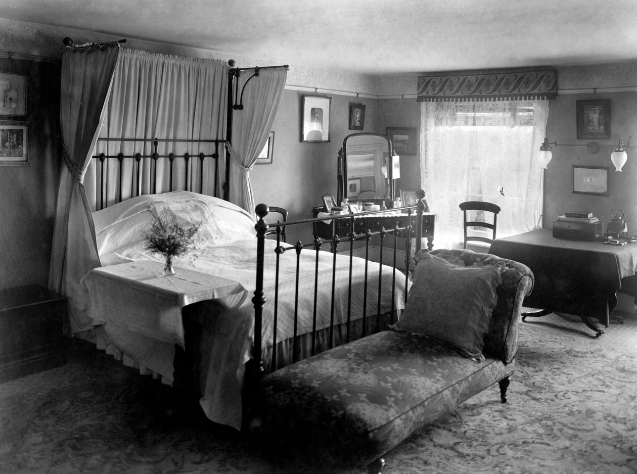 Edwardianskt sovrum, 1909 av Unbekannt