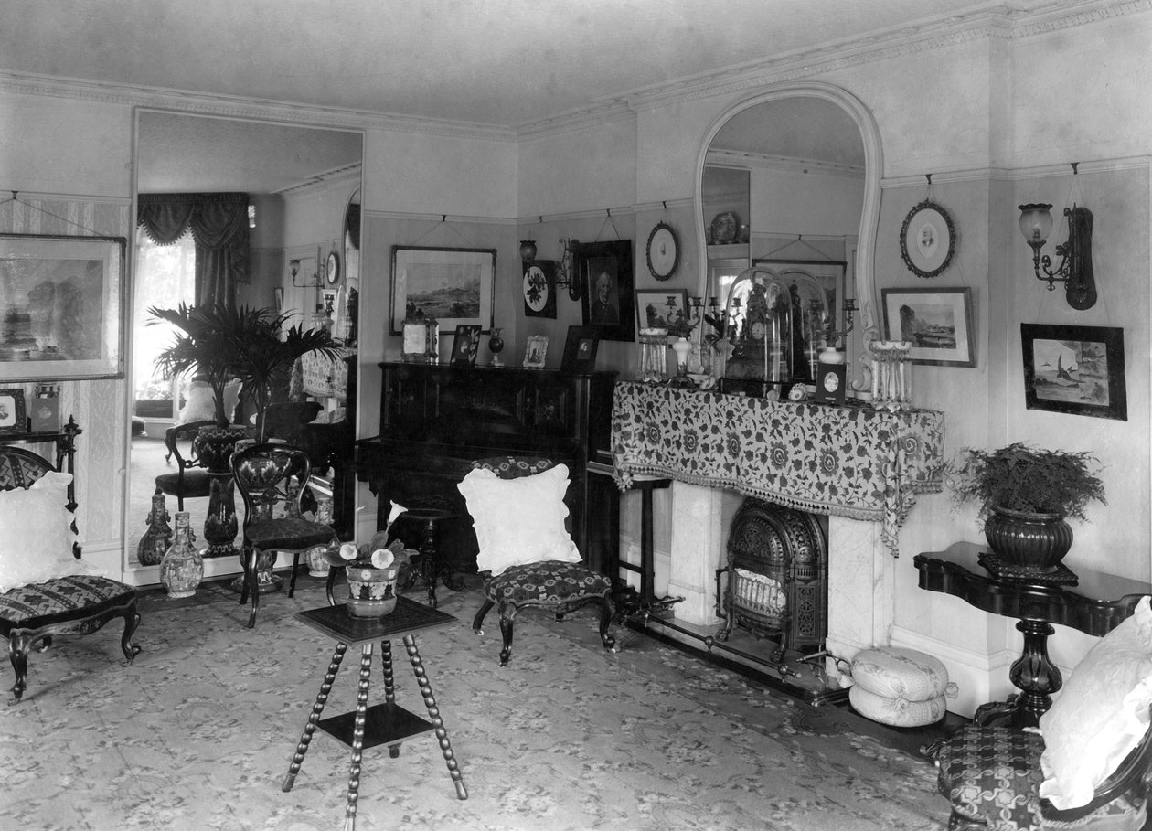 Edwardianskt vardagsrum, 1909 av Unbekannt