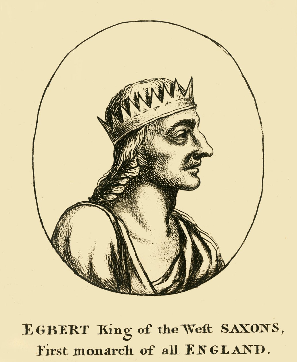 Egbert King of the West Saxons, första monarken av hela England, 1700-talet. av Unbekannt