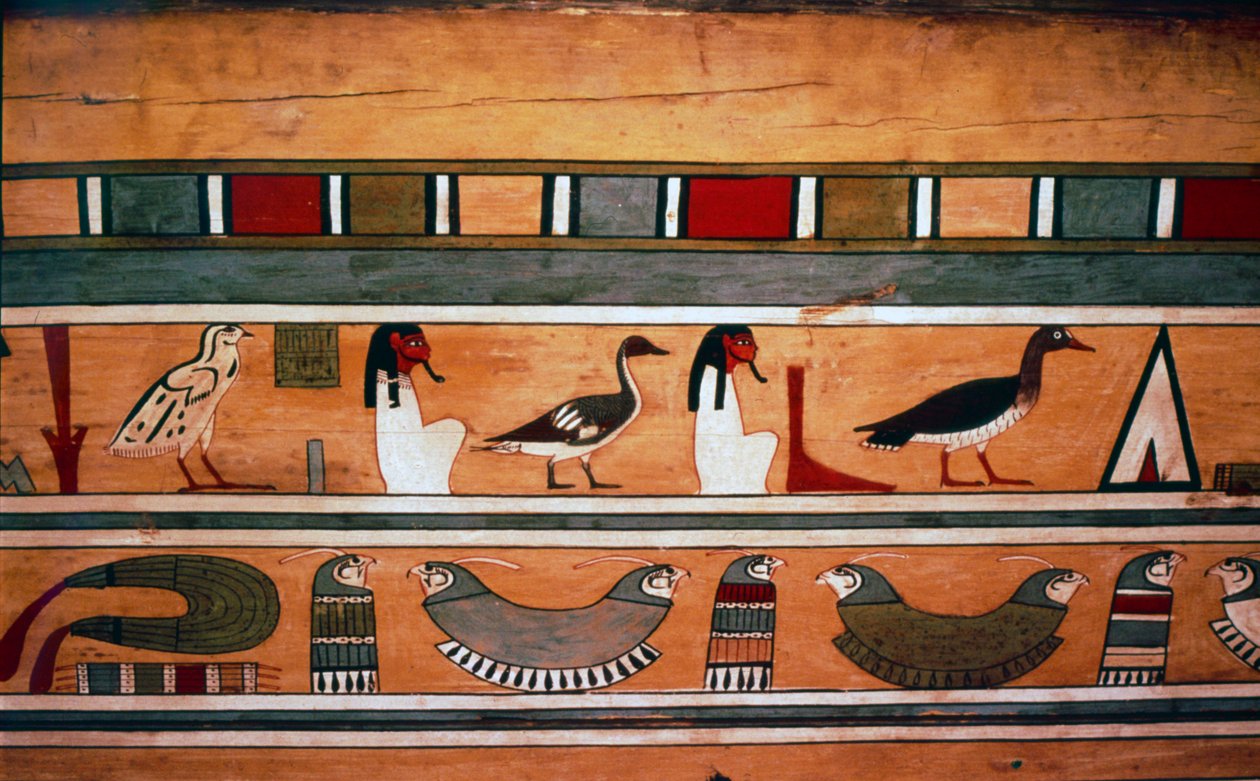 Egyptiska hieroglyfer inuti den yttre kistan för förvaltaren, Seni från El Bersha, Egypten, c2000 f.Kr. av Unbekannt