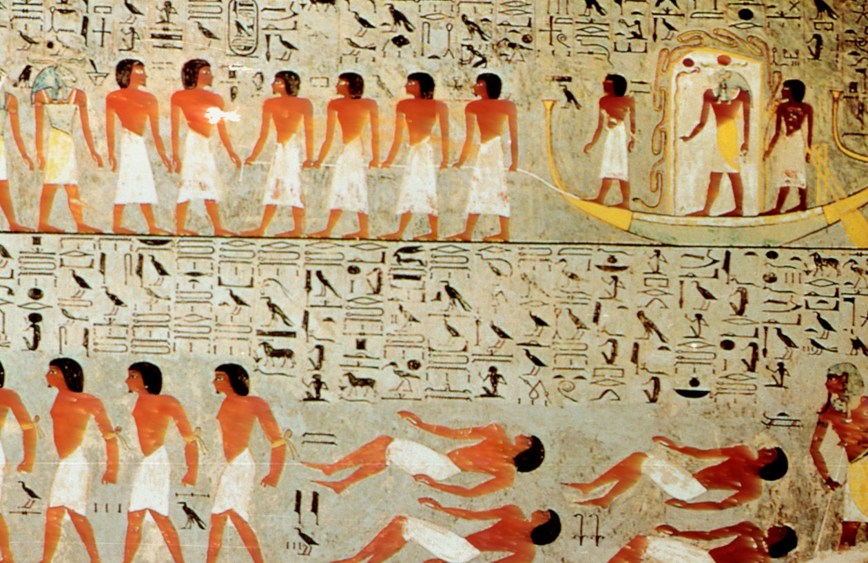 Egyptisk grav, procession av kronan, Thebe, Egypten av Unbekannt