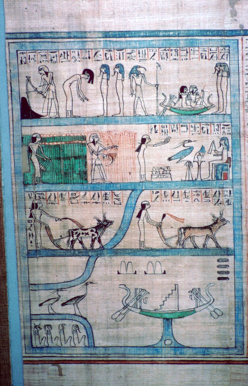 Egyptisk bild av jordbruk i Elysian Fields av Unbekannt