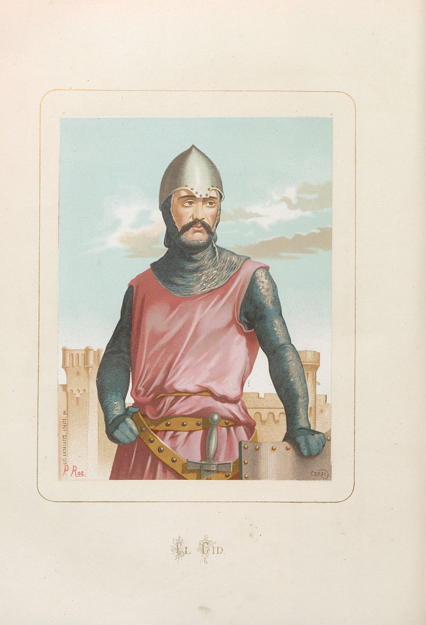 El Cid Rodrigo Diaz de Vivar. Från: Kända män och kvinnor genom tiderna..., 1875-1877 av Unbekannt