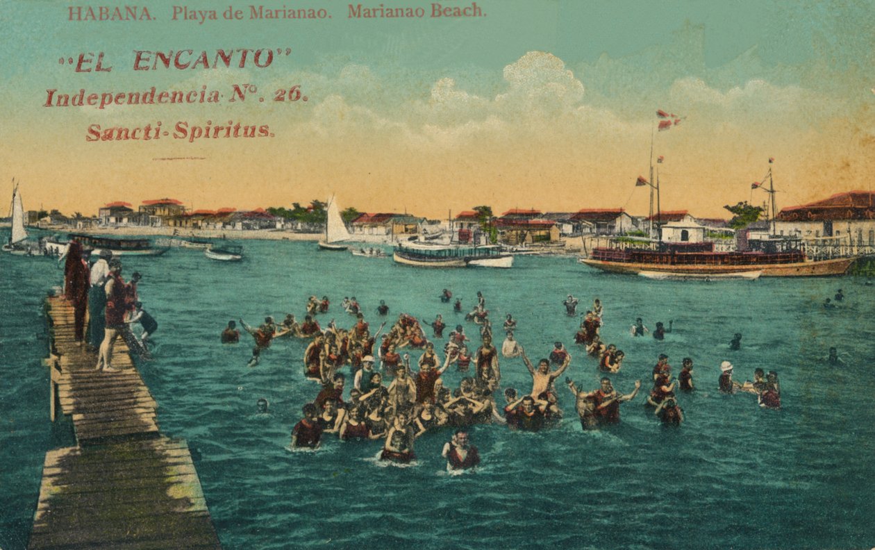 Självständighetsberlocken, Sancti-Spiritus. Mariano Beach. Havanna, c1910 av Unbekannt