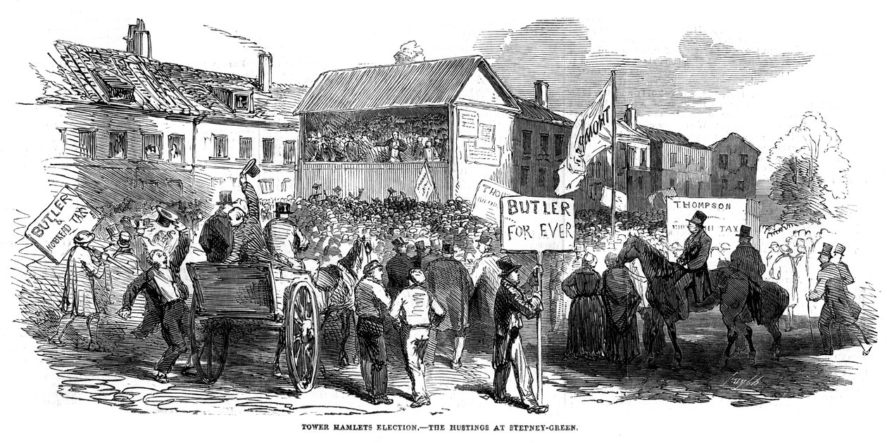Valhusting i Stepney Green under Tower Hamlets-valet, London, 1852 av Unbekannt