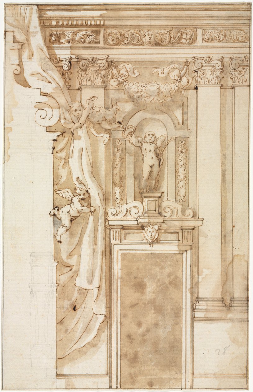 Förhöjning för väggdekoration, ca. 1550. av Unbekannt