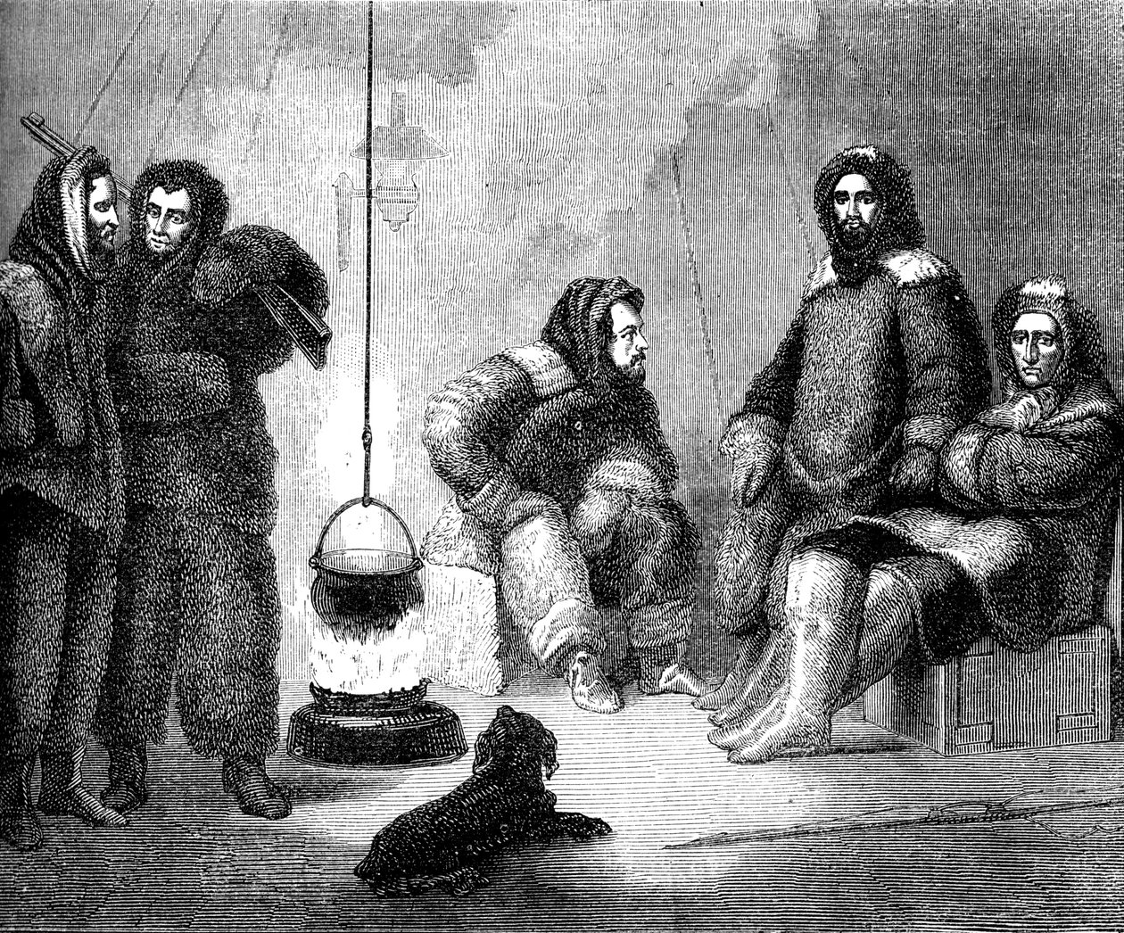 Elisha Kent Kane och hans följeslagare på Grönland, c1855 c1880 av Unbekannt