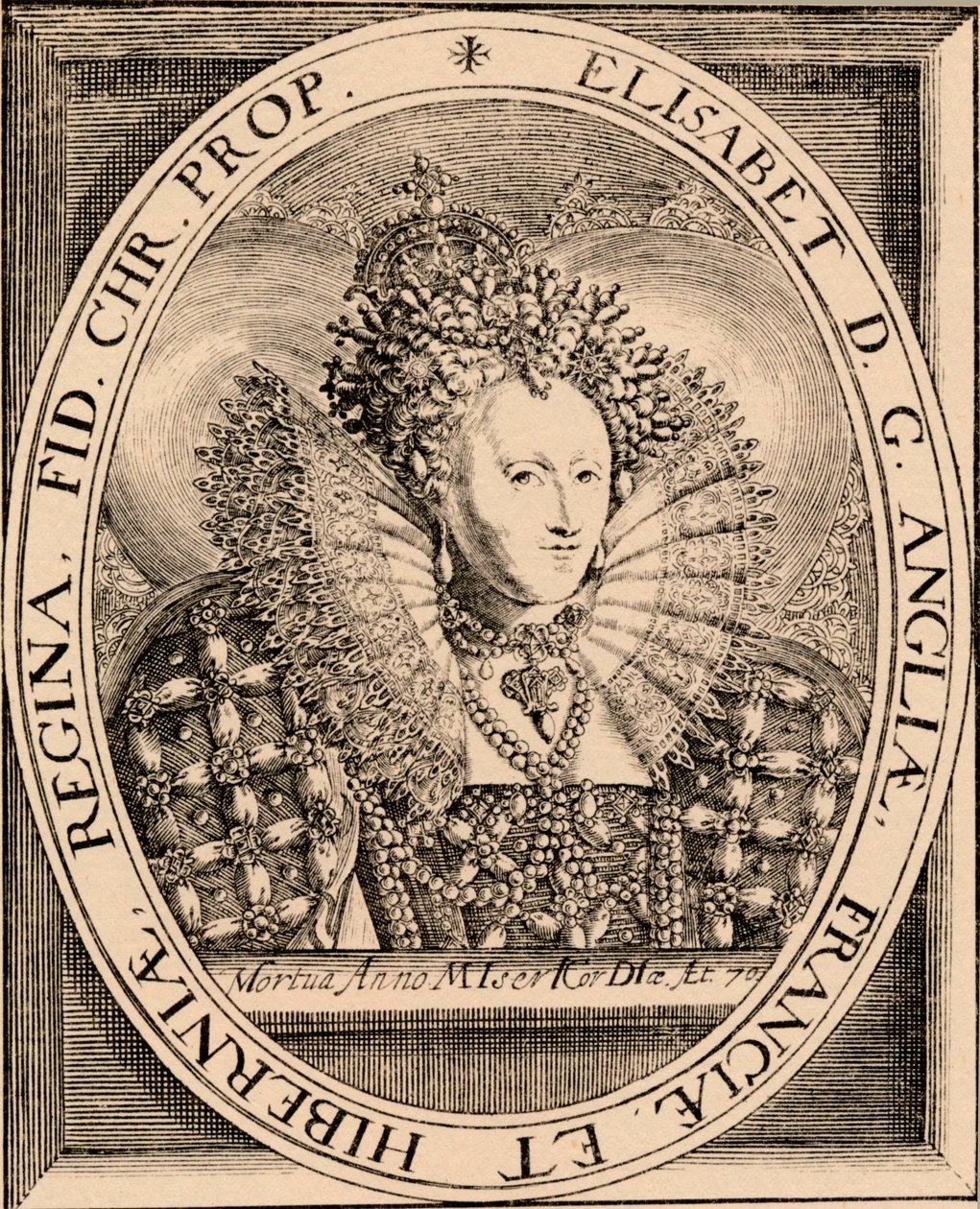 Elizabeth I 1533-1603, drottning av England och Irland, 1889 av Unbekannt