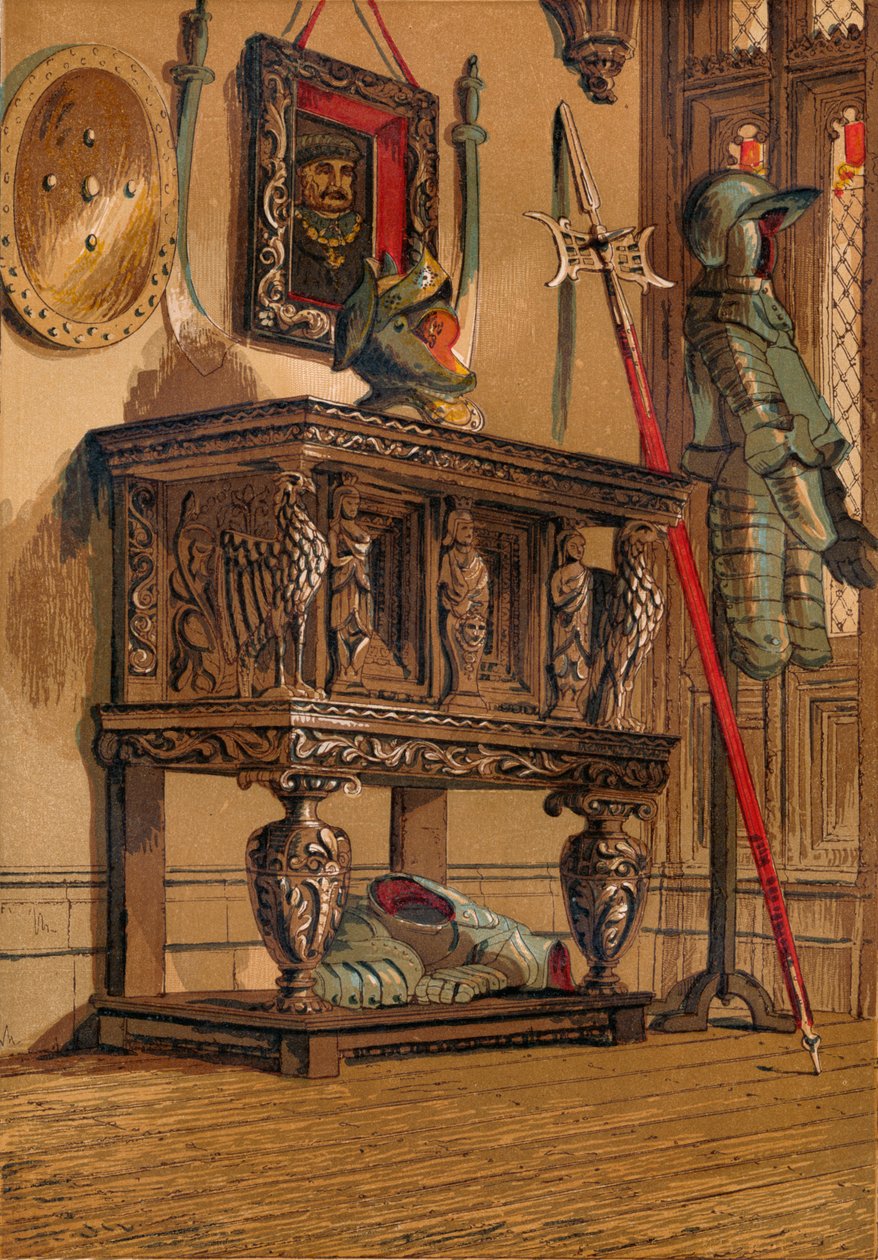 Elizabethansk skänk eller domstolskåp, c1845, 1864 av Unbekannt