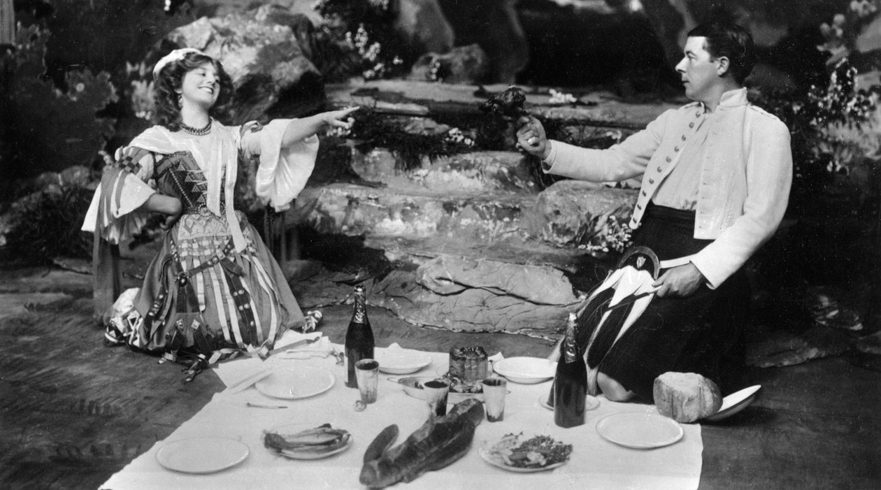 Ellaline Terriss och Seymour Hicks i The Gay Gordons, c1907 av Unbekannt