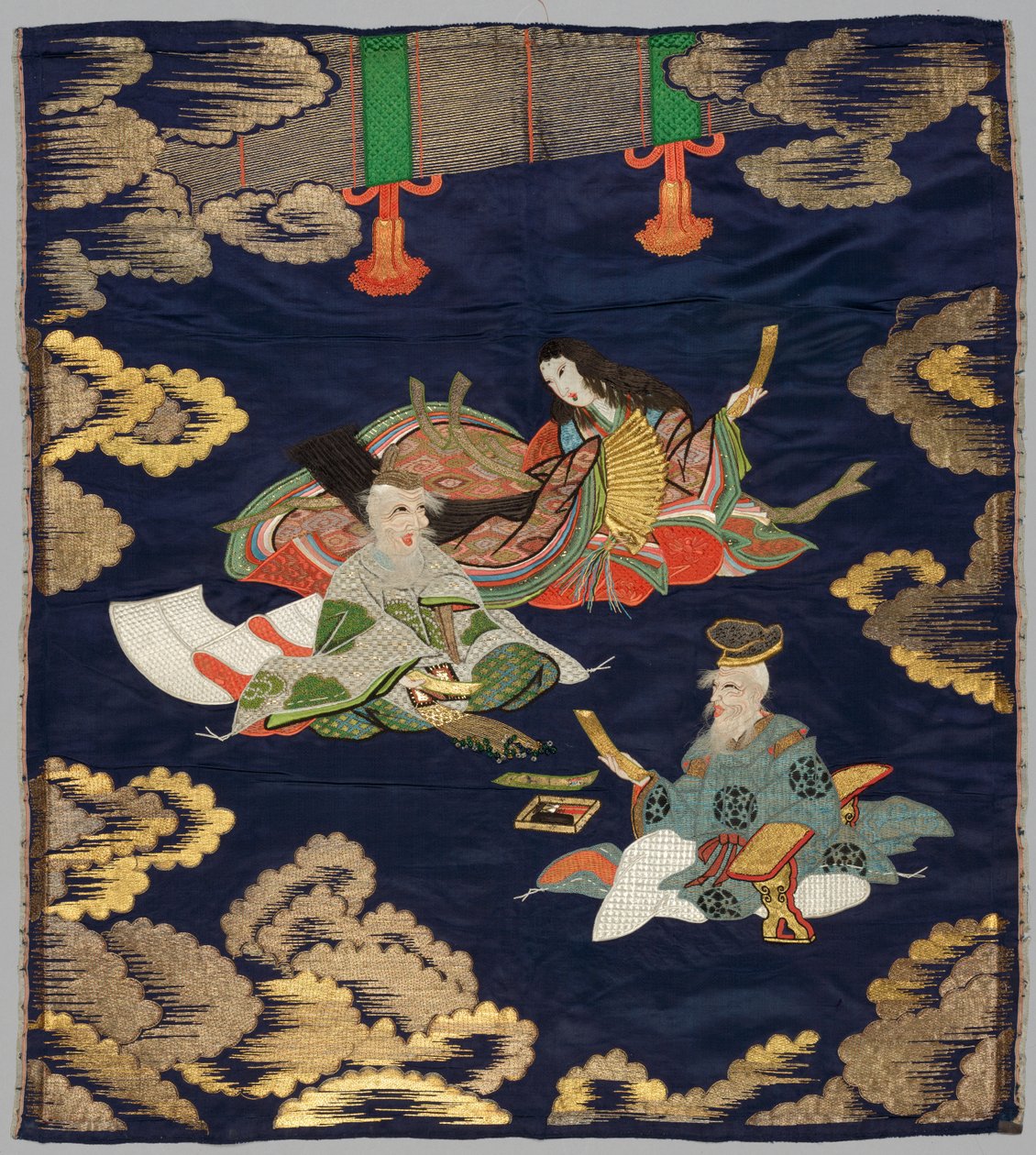 Broderad Fukusa, sent 1800-tal-tidigt 1900-tal. av Unbekannt