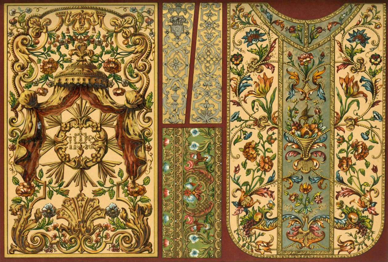 Broderier, lädertapeter, guldsmedsarbeten, 1600-, 1700- och 1800-talen, 1898. av Unbekannt