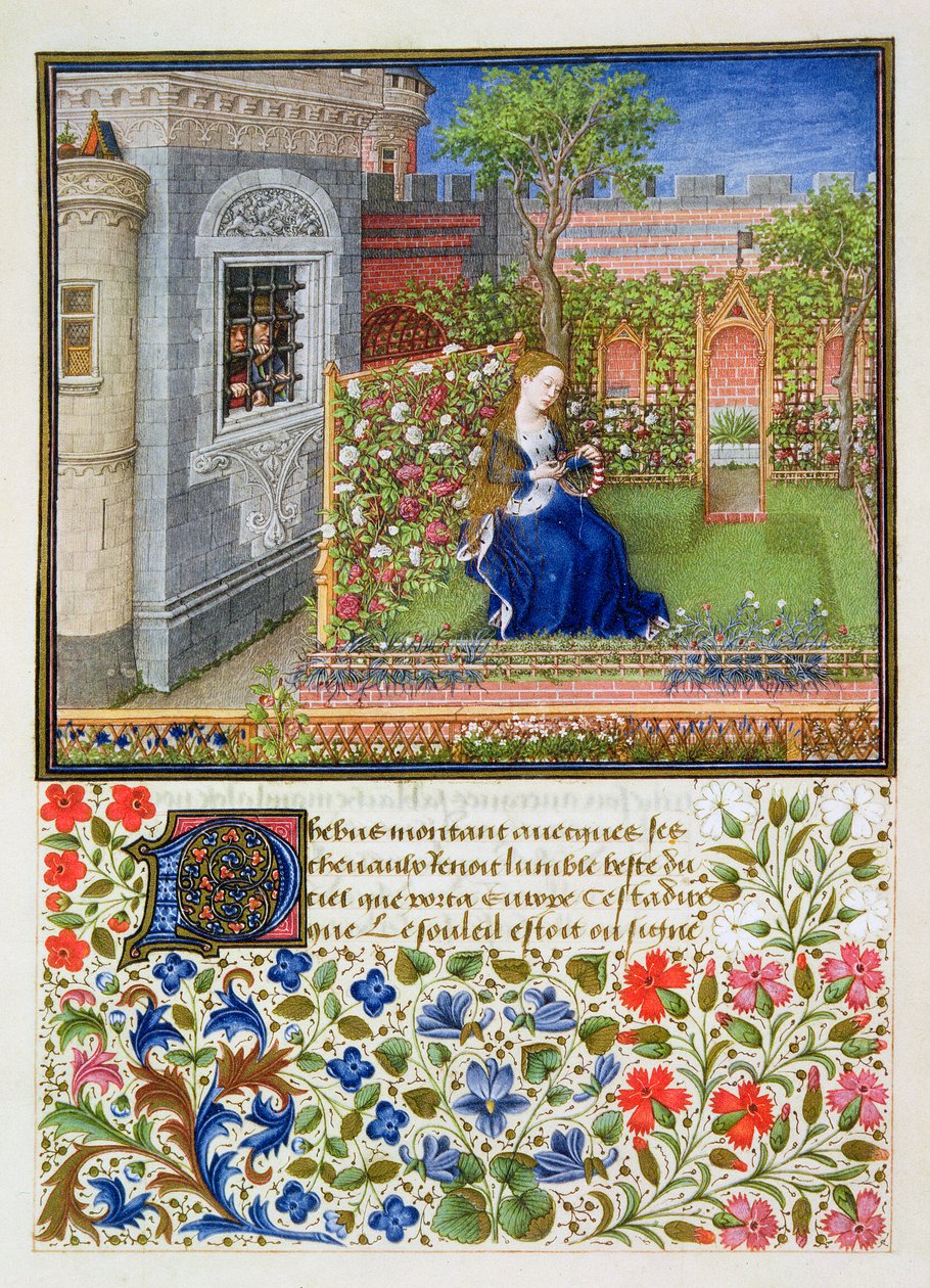 Emilia i hennes trädgård, 1468 av Unbekannt