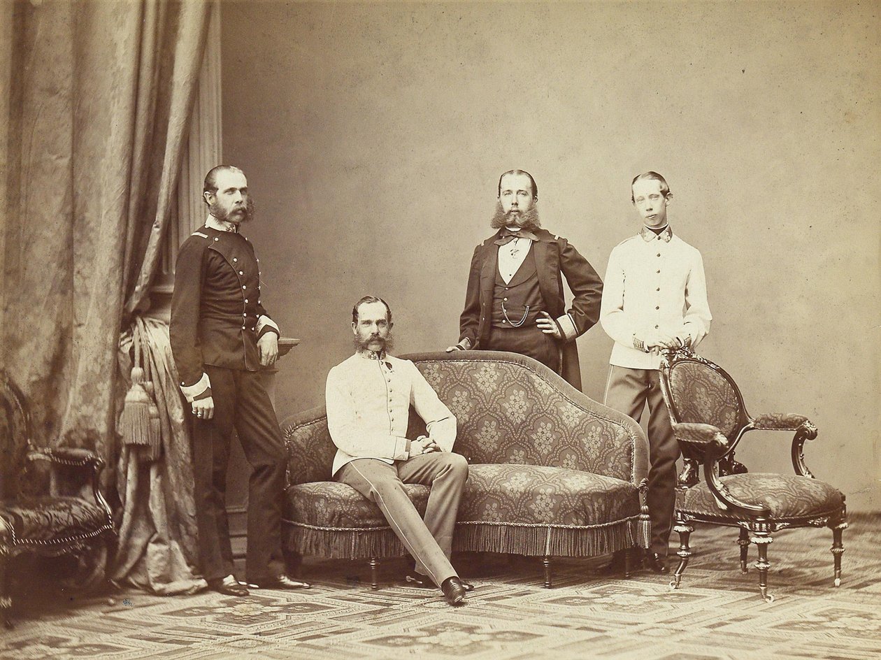 Kejsar Franz Josef I av Österrike med sina bröder, 1864. av Unbekannt