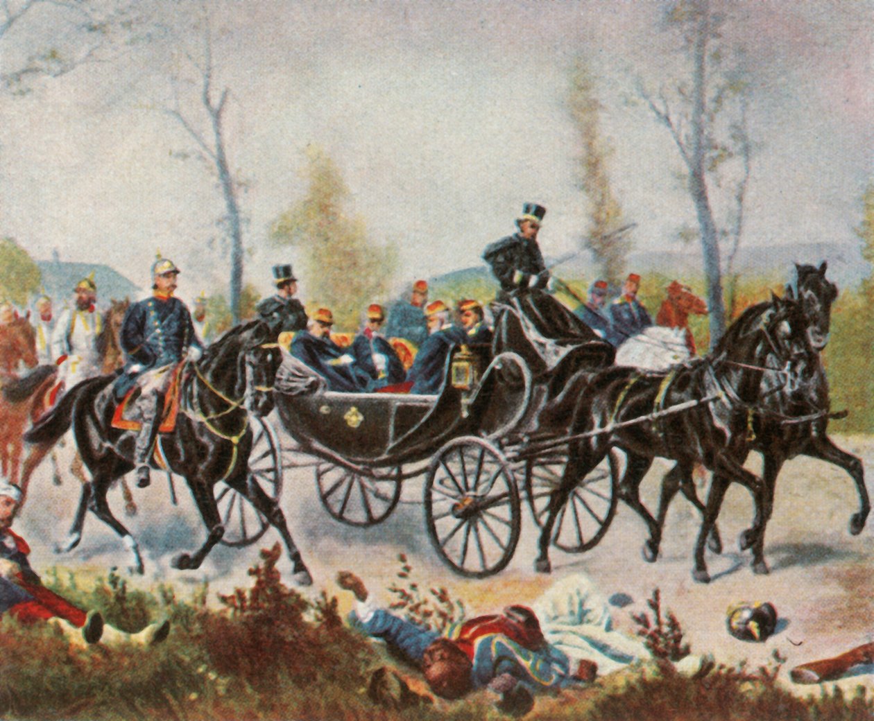 Kejsar Napoleon tas för att träffa kungen av Bismarck, 2 september 1870, 1936. av Unbekannt