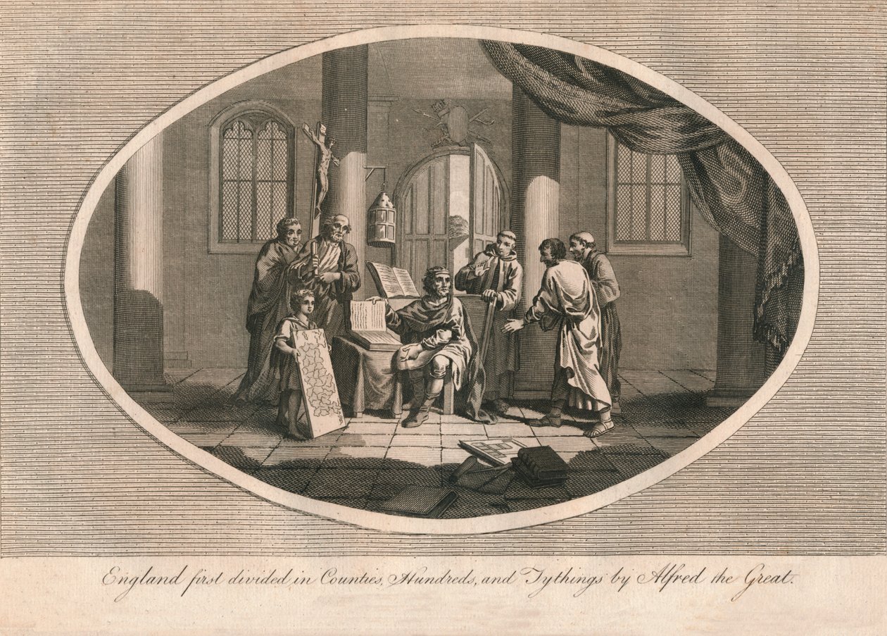England först delades upp i grevskap, hundratals och tiondelar av Alfred den store, c880-talet 1793 av Unbekannt