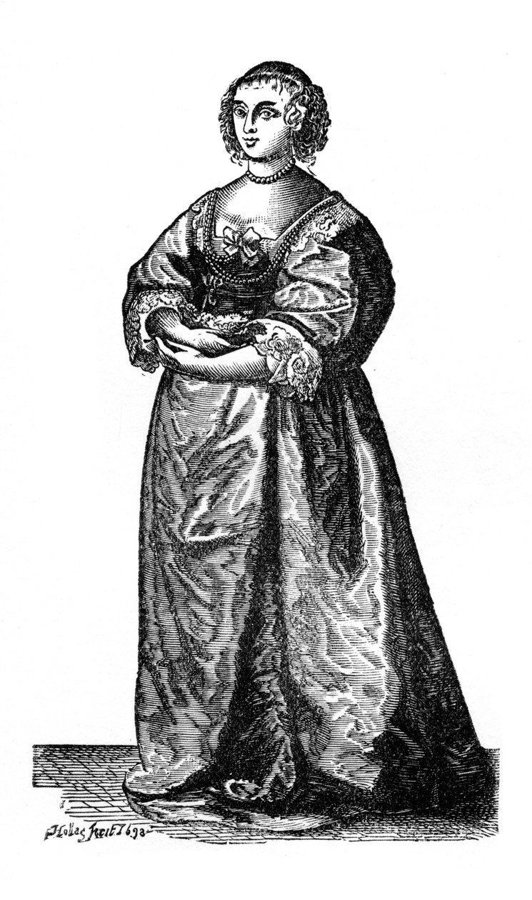 Engelsk hovdam, 1643, 1910 av Unbekannt