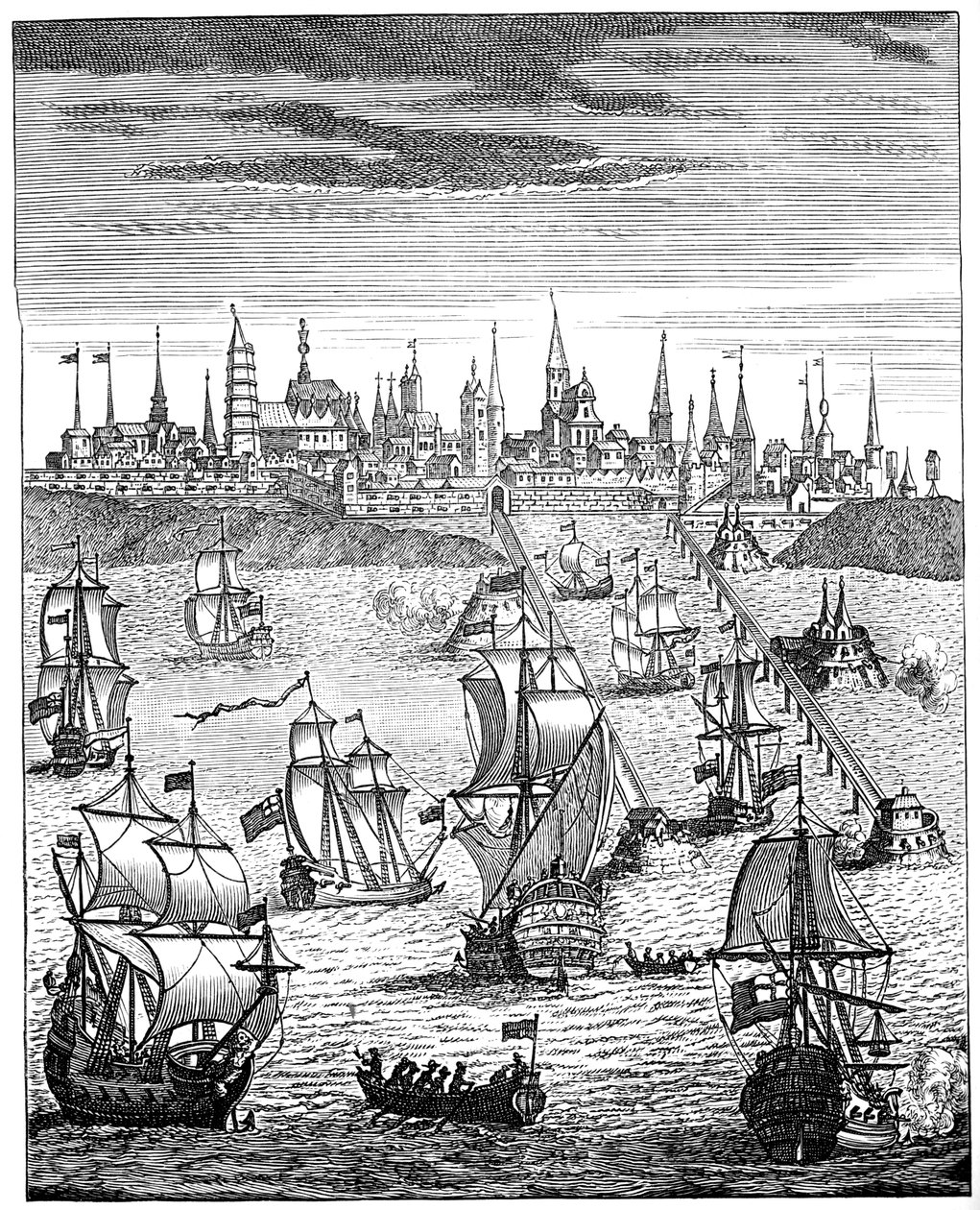 Engelsk skvadron som bär trupper för att ta Dunkirk i besittning, 1708, 1894 av Unbekannt