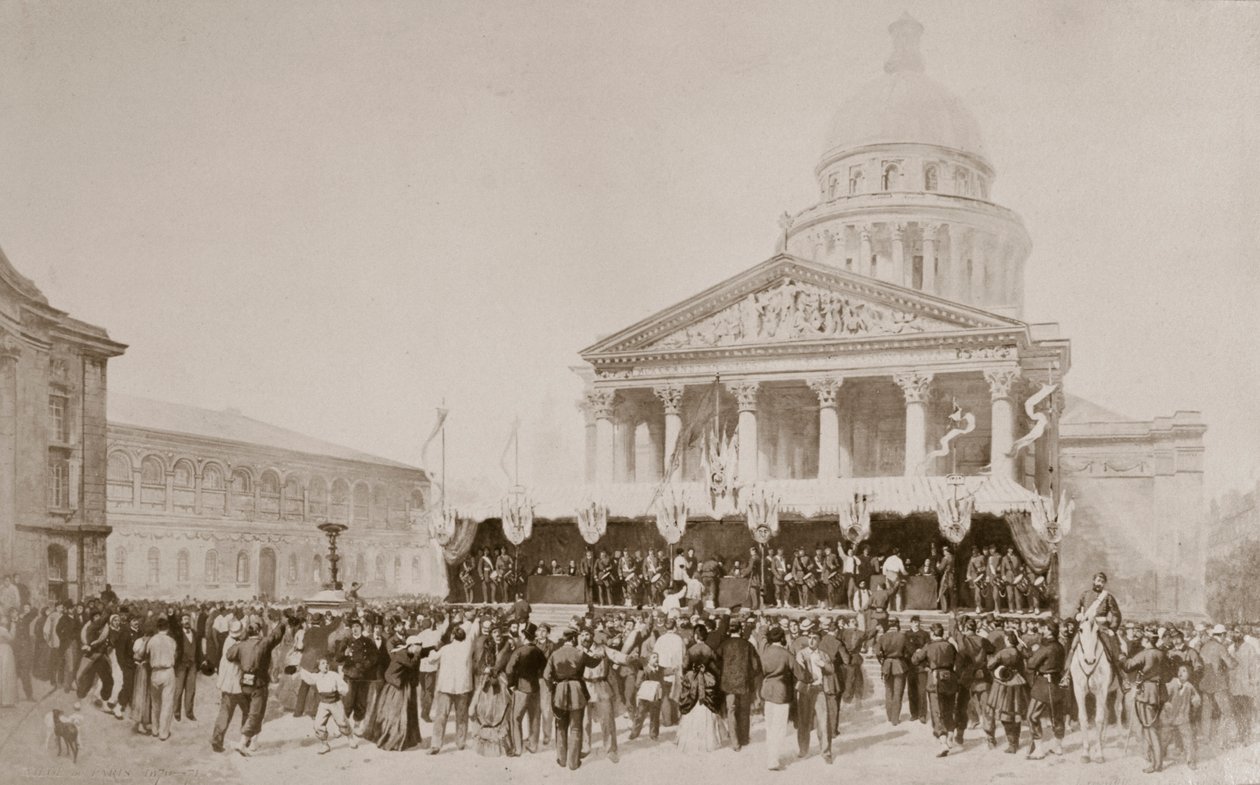 Värvning av frivilliga till nationalgardet, Place du Pantheon, Paris, 1870-1871 av Unbekannt