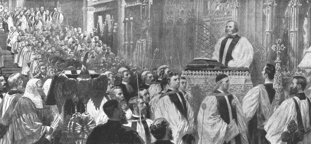 Dr. Temple sattes på tronen som ärkebiskop i Canterbury Cathedral, 8 januari 1897, 1901. av Unbekannt