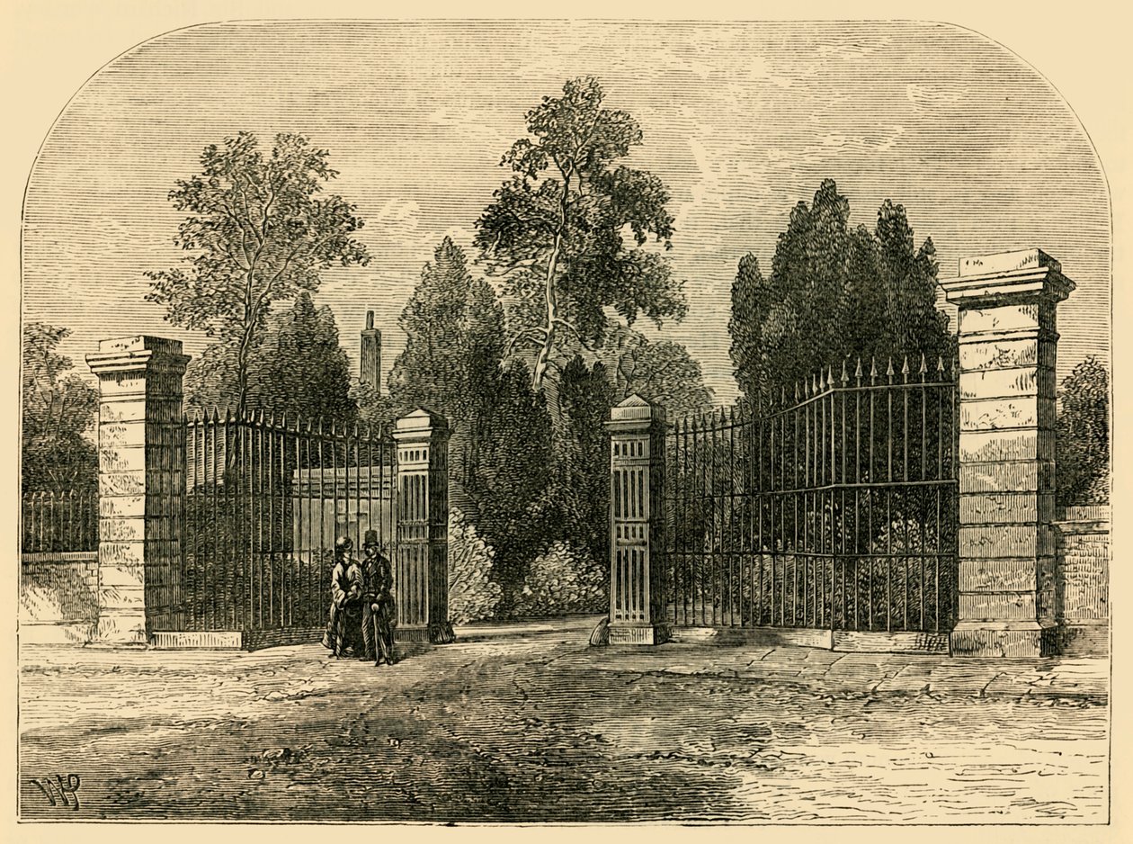 Ingången till Brompton Cemetery, c1876. av Unbekannt